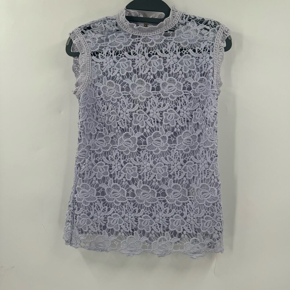 Nanette Lapore lilac Lace high neck Blouse